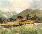 ₴ Репродукция картины пейзаж художника от 193 грн.: Альпийские пастбища
