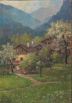 ₴ Репродукция картины пейзаж художника от 184 грн.: Цветущие деревья, цветущая сирень