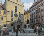 ₴ Репродукция городской пейзаж от 340 грн.: Францисканерплац в Вене
