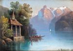 ₴ Репродукция пейзаж от 223 грн.: Часовня Вильгельма Телля на озере Люцерн