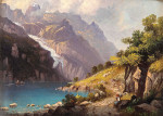 ₴ Репродукция пейзаж от 229 грн.: Альпийская летняя идиллия на озере