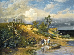 ₴ Репродукция картины пейзаж известного художника от 184 грн.: На берегу реки