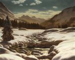 ₴ Репродукция картины пейзаж известного художника от 193 грн.: Горы в лунном свете