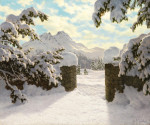 ₴ Репродукция картины пейзаж известного художника от 202грн.: Зимнеее солнце в Швейцарии
