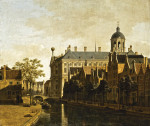₴ Картина городской пейзаж художника от 189 грн.: Вид канала и ратуши в Амстердаме