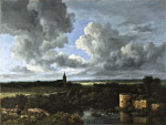 ₴ Репродукция картины пейзаж высокого разрешения от 184 грн: Пейзаж с разрушенным замком и церковью