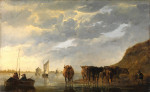 ₴ Картина пейзаж известного художника от 158 грн.: Пастух с пятью коровами у реки