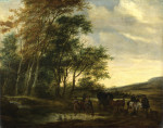 ₴ Картина пейзаж высокого разрешения от 193 грн.: Пейзаж с каретой и всадниками у водопоя