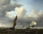 ₴ Картины морской пейзаж высокого разрешения от 189 грн.: Голландский корабль и другие малые суда в сильный ветер