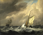 ₴ Картина морской пейзаж высокого разрешения от 198 грн.: Малое голландское судно идущее в крутом бейдвинде