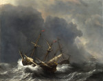 ₴ Картина морской пейзаж высокого разрешения от 193 грн.: Три корабля в шторм