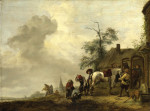 ₴ Картина бытового жанра известного художника от 181 грн.: Лошадь подковывавают возле деревенской кузницы