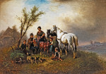 ₴ Картина бытового жанра художника от 172 грн.: Крестьянская семья на берегу реки