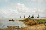 ₴ Картина морской пейзаж художника от 161 грн.: Пришвартованые суда на Зейдерзе