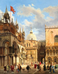 ₴ Репродукция городской пейзаж от 247 грн.: Вид на базилику Святого Марка с Дворцом Дожей и Порта делла Карта