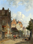 ₴ Репродукция городской пейзаж от 252 грн.: Голландская уличная сцена
