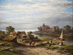 ₴ Картина пейзаж художника от 184 грн.: Вид на реку Фехт и Мюдерслот
