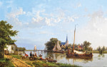 ₴ Картина пейзаж художника известного художника от 157 грн.: Летний день на голландской реке