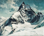 ₴ Картина пейзаж художника от 203 грн.: Вид на западную сторону Маттерхорна с ледника Стокджи, Швейцария