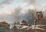 ₴ Картина пейзаж художника от 170 грн.: Зимние развлечения