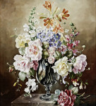 ₴ Репродукция натюрморт от 218 грн.: Цветы в стеклянной вазе