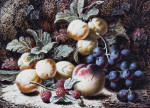 ₴ Картина натюрморт художника от 229 грн.: Сливы, виноград и малина