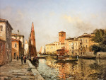 ₴ Репродукція міський краєвид 241 грн.: Сцена каналу, Венеція