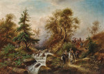 ₴ Картина бытового жанра художника от 177 грн.: Прогулка вдоль реки
