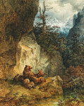 ₴ Картина бытового жанра известного художника от 187 грн.: Медведица и ее детеныши с оленем