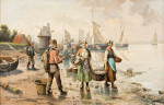 ₴ Картина бытового жанра художника от 163 грн.: Рыбаки на берегу