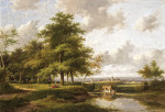₴ Репродукция картины пейзаж художника от 172 грн.: Панорамный пейзаж с фигурами