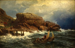 ₴ Картина морской пейзаж художника от 163 грн.: Норвежская морская пристань