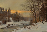 ₴ Картина пейзаж художника от 172 грн.: Зимний пейзаж с ручьем