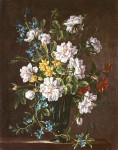 ₴ Репродукция натюрморт от 242 грн.: Букет цветов в стеклянной вазе