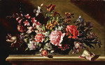 ₴ Репродукция натюрморт от 205 грн.: Цветы в корзинке