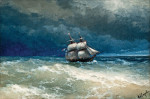 ₴ Картина морской пейзаж известного художника от 168 грн.: Прибрежная сцена с морским штормом