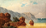 ₴ Картина морской пейзаж художника от 154 грн.: Южное побережье с парусными лодками