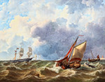 ₴ Картина морской пейзаж художника от 191 грн.: Суда в бурном море