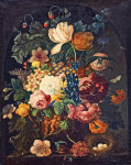 ₴ Репродукция натюрморт от 318 грн.: Цветы с птичьим гнездом и бабочкой
