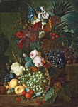 ₴ Репродукція натюрморт від 263 грн.: Натюрморт з квітами та фруктами