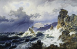 ₴ Картина морський пейзаж відомого художника від 179 грн.: Морський шторм на норвезькому узбережжі