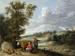 ₴ Репродукция пейзаж от 317 грн.: Пейзаж с дояркой и пастухом