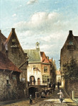 ₴ Картина городской пейзаж художника от 154 грн.: Вид на Заккендрагершуисе и Ахтеруотер в Дельфсхафене