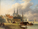 ₴ Картина городской пейзаж художника от 186 грн.: Голландский городок у реки