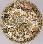 ₴ Старинная карта высокого разрешения от 237 грн.: Круглая карта звездного неба южного полушария