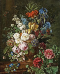 ₴ Картина натюрморт художника от 183 грн.: Букет цветов в терракотовой вазе