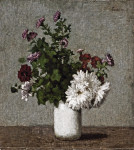 ₴ Репродукція натюрморт від 286 грн.: Осінні хризантеми у білій вазі