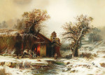 ₴ Картина пейзаж художника от 236 грн.: Зимний пейзаж с кузницей
