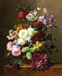 ₴ Картина натюрморт художника от 183 грн.: Цветы на каменном выступе