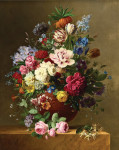 ₴ Картина натюрморт художника от 187 грн.: Букет цветов в терракотовой вазе